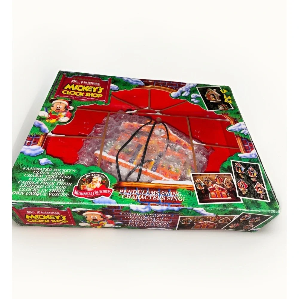 Disney‎ Vtg Mr. Christmas Mickey's Clock Shop Main Shop And Box- For Parts + Box